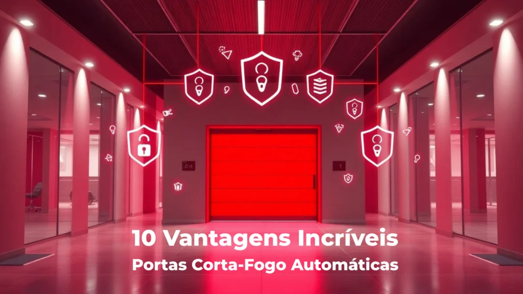 Imagem de portas corta-fogo automáticas em funcionamento em um prédio comercial