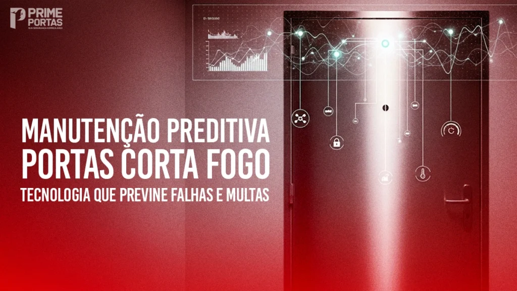 Manutenção preditiva em portas corta-fogo com gráficos de diagnóstico e sensores de tecnologia