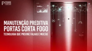 Manutenção preditiva em portas corta-fogo com gráficos de diagnóstico e sensores de tecnologia